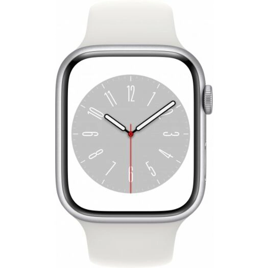 Silver Aluminum Case with White Sport Band
